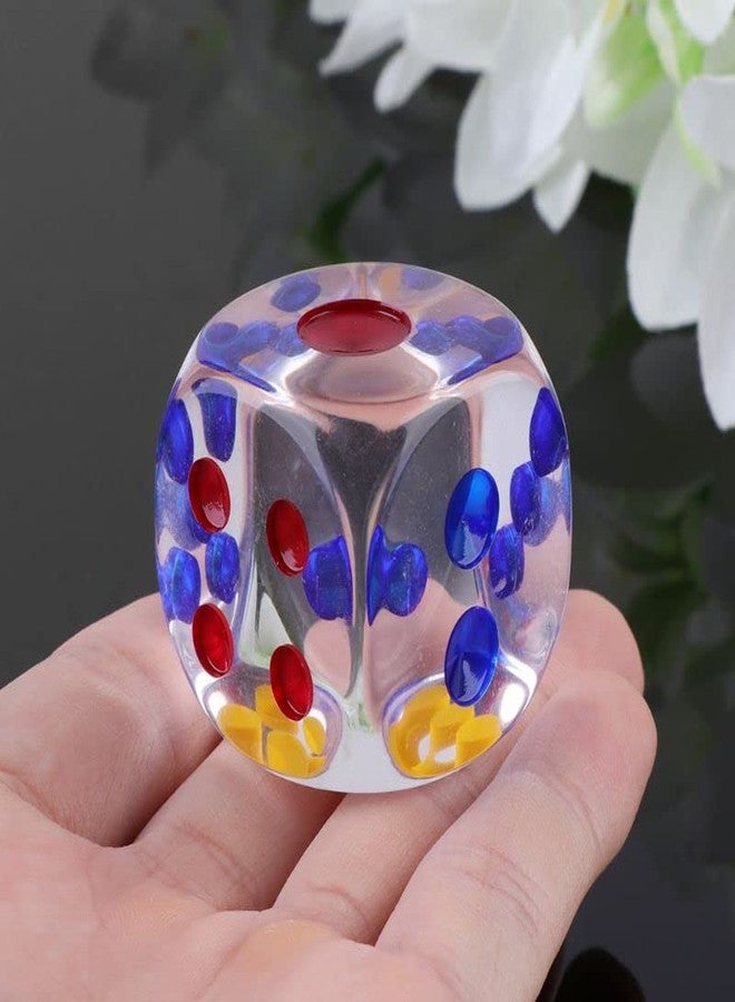 MOREL Pack of 3 Transparent Big DICE 2.5 CM with Multi Color DOTS - for Playing Snake and Ladder Ludo, JHENGA, Pub Party, Picnic, Business Game, Board Game Accessories Board Game. - Image 3